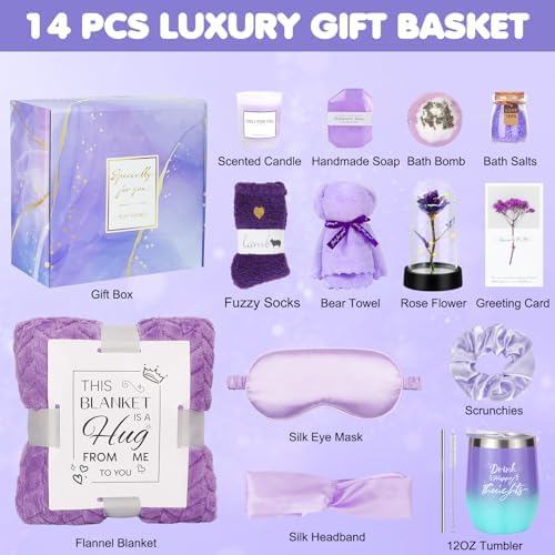 Birthday Gifts for Women, Relaxing Spa Self Care Gift Baskets