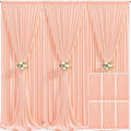6 Panels Peach Backdrop Curtain for Parties Baby Shower Wrinkle Free Peach Photo Curtains Backdrop Drapes Fabric Decoration for Wedding Birthday Party 30ft(W) x 10ft(H)