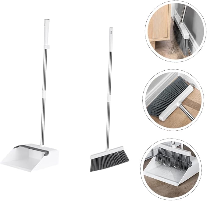 Ipetboom 1set Broom Dustpan Set Long Handle Broom Dustpan Floor Cleaning Tool Hair Cleaning Home Device