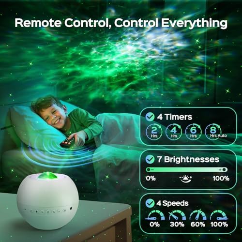 One Fire Galaxy Projector,15 Colors,Gifts for Girls&Women&Boys,White Noise