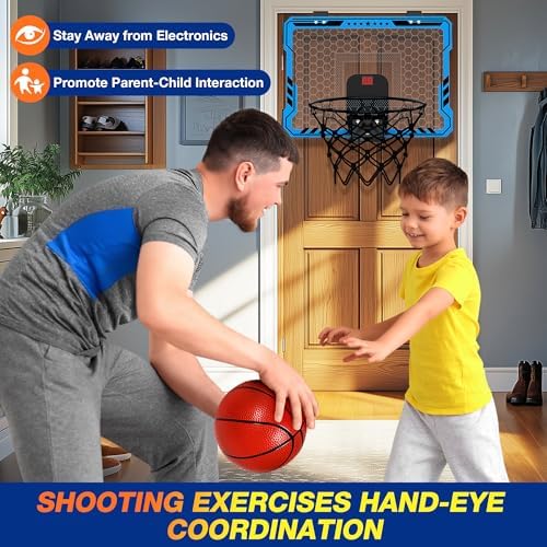 ropoda Indoor Basketball Hoop with Scoreboard & 7 LED Lighting, Mini Hoop