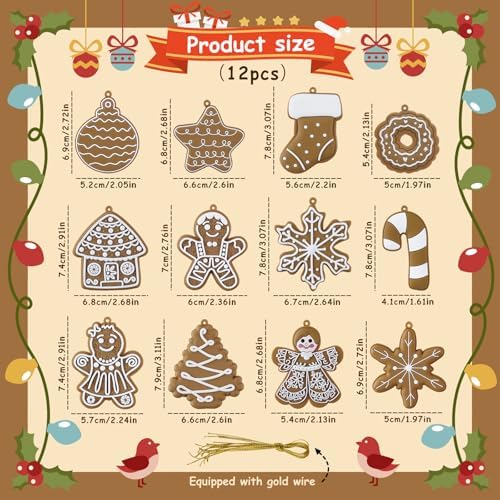 Christmas Gingerbread Man Ornaments for Xmas Tree Decorations
