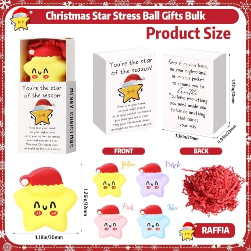 48 Sets Christmas Party Favors Star Appreciation Gifts with Boxes