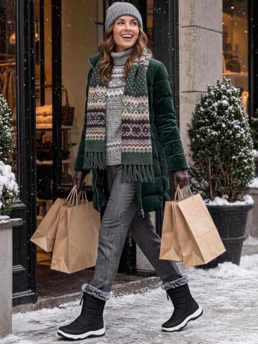 TEMOFON Winter Snow Boots for Women: WaterProof Warm Fur Lined Ankle Boot