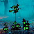 BRIGHTDECK 3 Pcs Halloween Witch Yard Signs Metal Stakes Outdoor Decoration