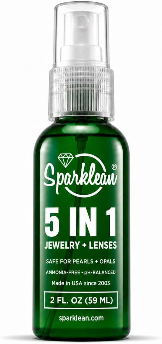 SPARKLEAN Jewelry Cleaner Spray 2oz · Pocket + TSA Travel Ring Cleaner · Safe on Gold, Silver, Diamond, Pearl · Anti-Fog Eyeglass + Lens Spray · Ammonia-Free pH-Balanced · Made in USA Since 2003
