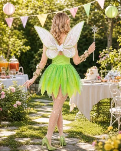 Green Fairy Costume Set for Women Halloween Party Cosplay