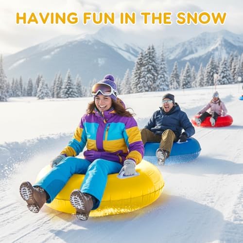 Shappy 3 Pack Inflatable Snow Tubes Handles