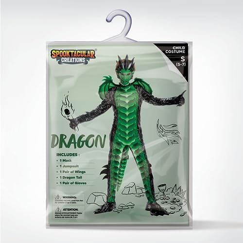 Spooktacular Creations Halloween Kid Dragon Costume, Boys Dragon Wings, Tail and Mask Set for Halloween Dress Up