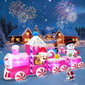 Kalolary 11FT Long Christmas Inflatable Train Outdoor Decoration