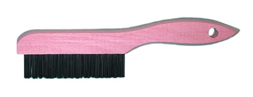 Magnolia Brush 4-S Wire Scratch Brush with Shoe Handle, Round Carbon Steel Bristles, 1-1/8" Trim, 10" Length x 1" Width (Pack of 12)