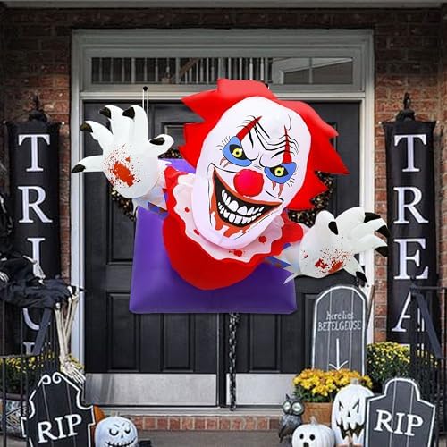 Lulu Home 4.1FT L Halloween Inflatable Clown Decoration