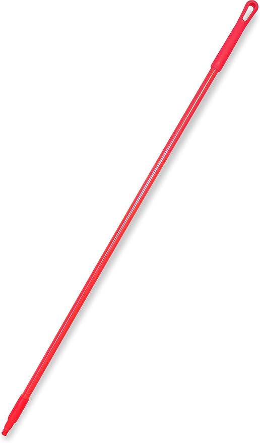 SPARTA Fiberglass Broomstick Replacement Broom Handle with Acme Threaded Tip for Industrial Cleaning Tools, Fiberglass, 60 Inches, Red