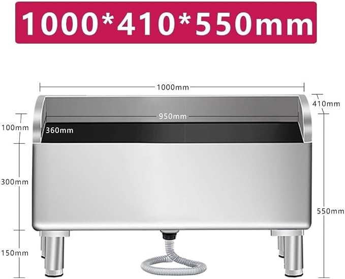 Commercial Floor Mop Sink, Stainless Steel Mop Service Basin Mop Bucket Laundry Room Slop Sink Utility Tub Mop Pool Kit for Kitchen/Restaurant/Business/Garages, Silver-100x41x55cm