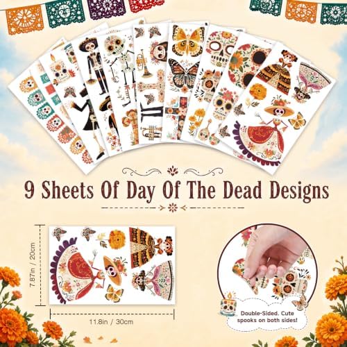 Dia De Los Muertos Decorations Window Clings Day of The Dead Stickers Decor