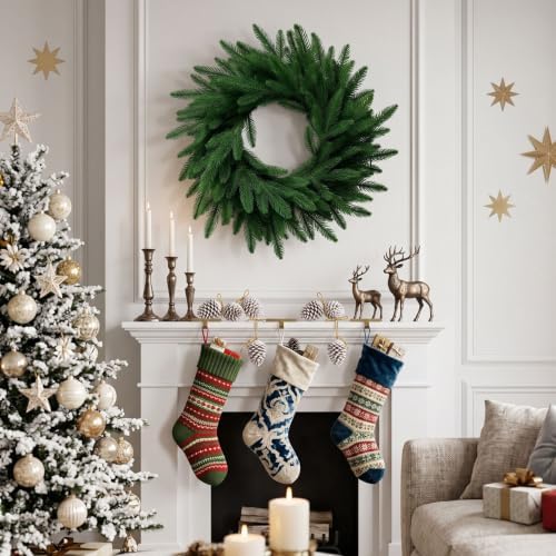 Christmas Decorations - 26 Inch Real Touch Pine Wreath for Front Door