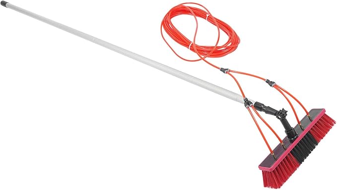 26 Ft Water Fed Pole Kit, Water Fed Brush, Outdoor Tall Window Cleaner Car Glass Solar Panel Cleaning System, Cleaning Brush Tool Extendable Pole Kit Washer Duster Washing Tool