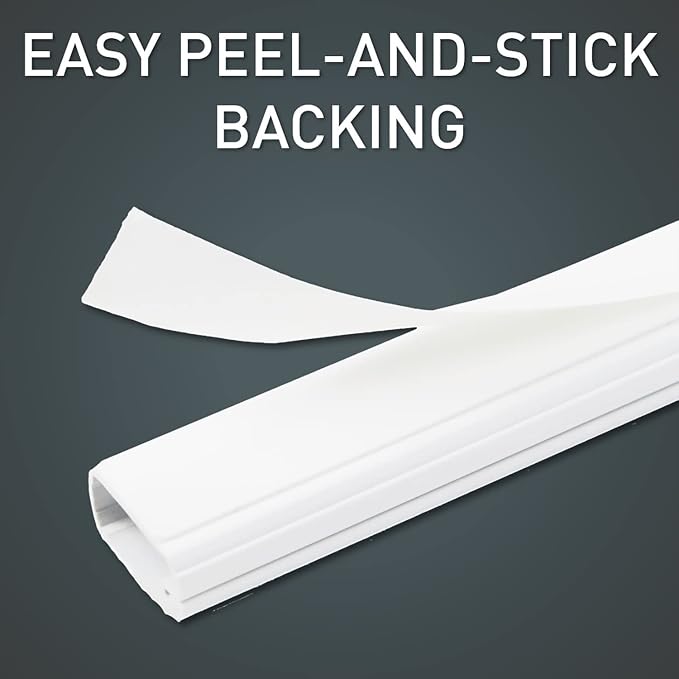 Legrand Wiremold C310 Cordmate III 10 Foot 11 Piece Cord Cover Kit, Organizer for Wall, Holds Up to 5 Cords or Cables, 45"L x 1.5"W, White (1 Pack)