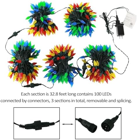 AWQ 500LED 173.8 FT C6 Christmas String Lights Plug in Multicolor Decor
