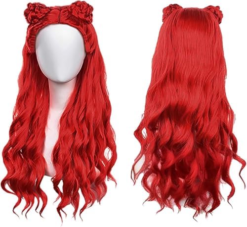 Girls Red Costume Set Jacket Shirt Flared Pants Wig Gloves 5pcs Outfit Halloween Christmas Party 3-14Y