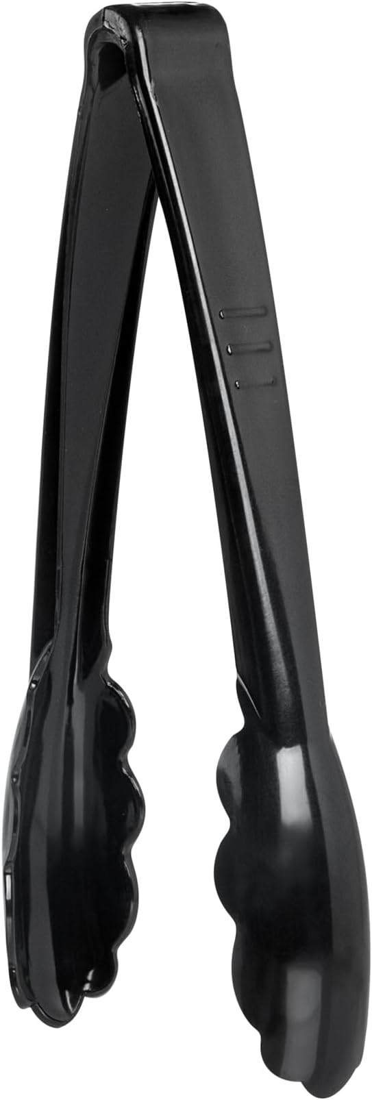 Restaurantware Tongs 100 Pack Of 7 1/2” Heavy-Duty Plastic Kitchen Tongs with Scalloped Edges Disposable Black Serving Utensils for Hot And Cold Foods Catered Events, Weddings, or Buffets