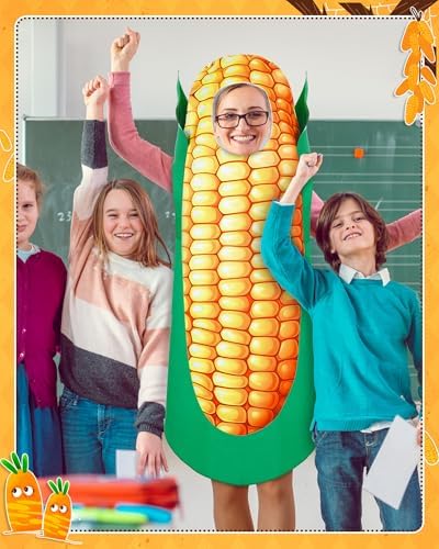 Shihanee 2 Pcs Halloween Corn Carrot Costume Adult Couple Cosplay Suit