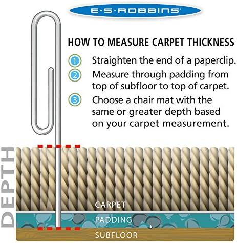 ES Robbins Extra High Pile Carpet Chair Mat, Square 60"x60", Beveled Edge