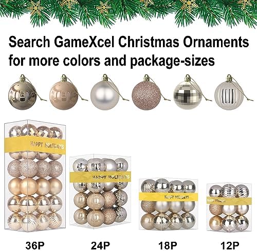 Champagne Gold 8.0" Extra Large Christmas Balls Ornaments - Christmas Tree Decorations Shatterproof Shiny Hanging Balls for Birthday Holiday Wedding Decorations Set of 2pcs