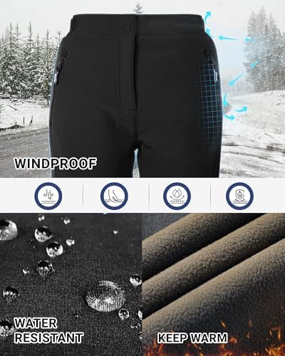 Outdoor Ventures Ski Pants Women Waterproof Insulated Snow Soft Shell