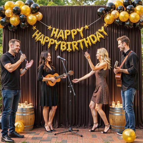 Brown Backdrop Curtain for Parties Wedding Wrinkle Free Brown Photo Curtains Backdrop Drapes Fabric Decoration for Birthday Party Baby Shower 5ft x 7ft,2 Panels