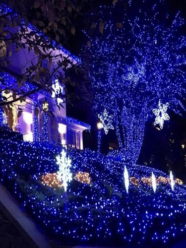 Solar Christmas Lights Outdoor 4 Pack 152FT 400LED Fairy String Lights Blue