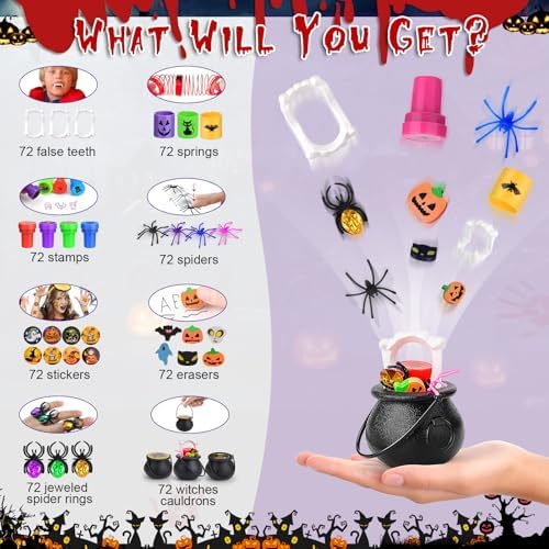 576 PCS Halloween Party Favors, Mini Witches Cauldron, Bulk Halloween Toys