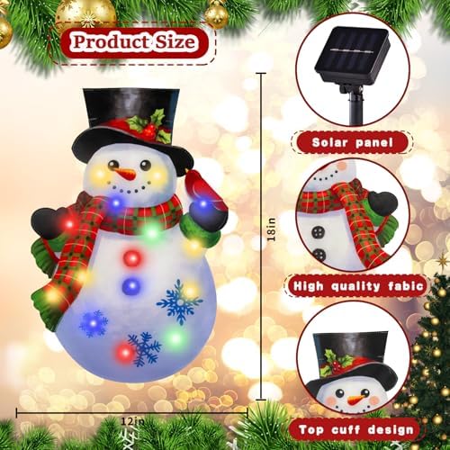 Lighted Christmas Snowman Garden Flag Outdoor Decor, 12x18 In