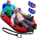 Raxurt 2 Person Heavy Duty Snow Tube, Snow Sled with Dual Backrests