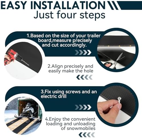20 FT Snowmobile Trailer Ski Guides, 6 in HDPE Ramp Glides, 52 Screws