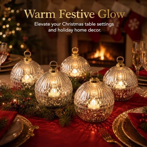 4 Pack 4'' Glass Christmas Candle Jars for Candle Making, Silver