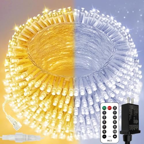 200 LED Connectable String Lights with Remote, Warm White to Cool White