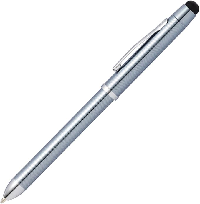 Cross Tech3+ Engraved Refillable Multi-Function Ballpoint Pen with Stylus, Medium Ballpen And Pencil, Includes Premium Gift Box - Frosty Steel