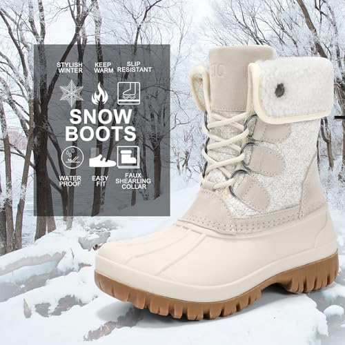 STQ Womens Winter Duck Boots Waterproof Cold Weather Snow Boots