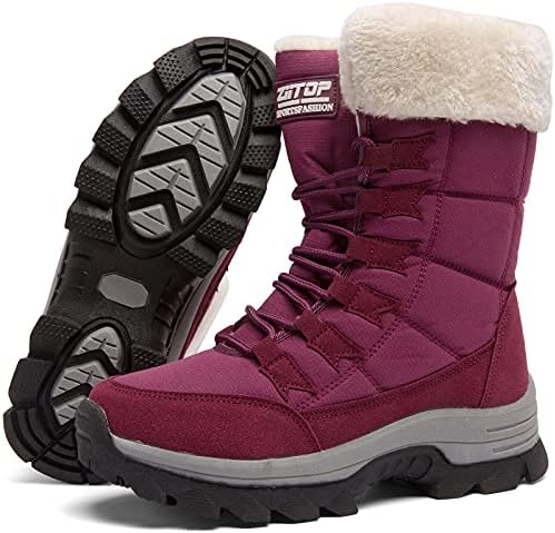 ziitop Womens Winter Snow Boots Waterproof Fur Lined Warm