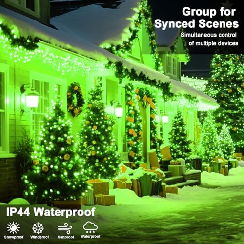 196 FT 500 LED String Lights Outdoor Indoor, Christams String Lights Waterproof 8 Modes & Timer, Fairy Lights Plug in for Bedroom, Weeding, Patio, Party, Christmas Decor (Green)