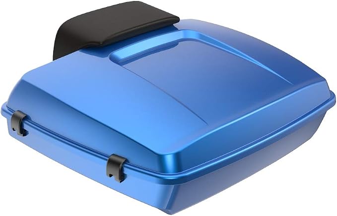 Advanblack Road Glide Tour Trunk Pack Electric Blue Razor Tour Trunk Pack Backrest Pad for '97-'25 Harley Touring Road King Street Glide Electra Glide CVO models