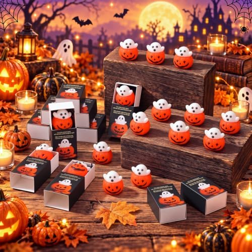 36 Sets Halloween Party Favors Ghost in Pumpkin Gifts Stuffers Cute Toys