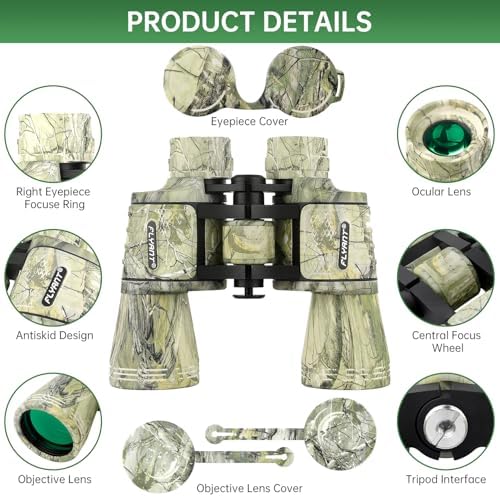 20x50 High Powered Binoculars for Adults, Waterproof Binoculars with Low Light Vision for Bird Watching Hunting Camping Travel Cruise Hiking Sports Stargazing, Unique Gifts for Men