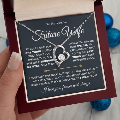 To My Future Wife Necklace From Husband, To My Wife Necklace, Soulmate Necklace For Women, Future Wife Jewelry, Birthday, Christmas, Valentine Gifts For Girlfriend Message Card