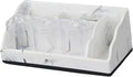 Bathroom Counter Organizer Toothbrush Holder Durability Home Use 5 Compartments Resin with 3 Qtip Holder Toothbrush Organizer (White)