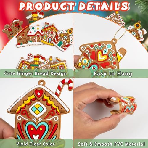 Gingerbread House Ornaments Christmas Tree Decoration - 36pcs Gingerbread House Christmas Decorations Hanging Ornaments for Holiday Xmas Tree Home Decor