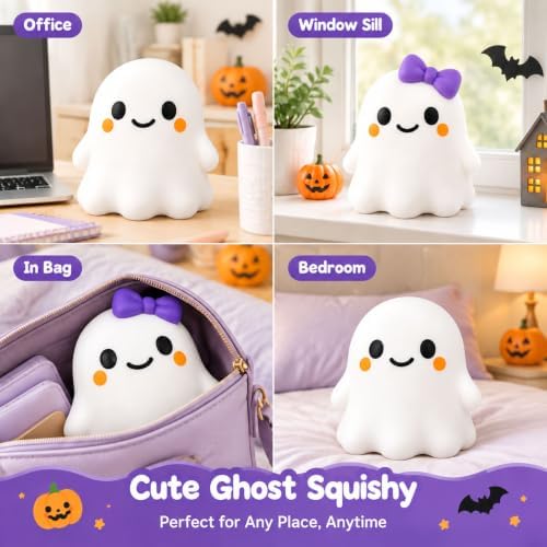 Halloween Ghost Squishy Toy, Cute White Ghost Squeeze Toy, A+B