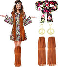 SATINIOR 70s 60s Hippie Halloween Costume for Women