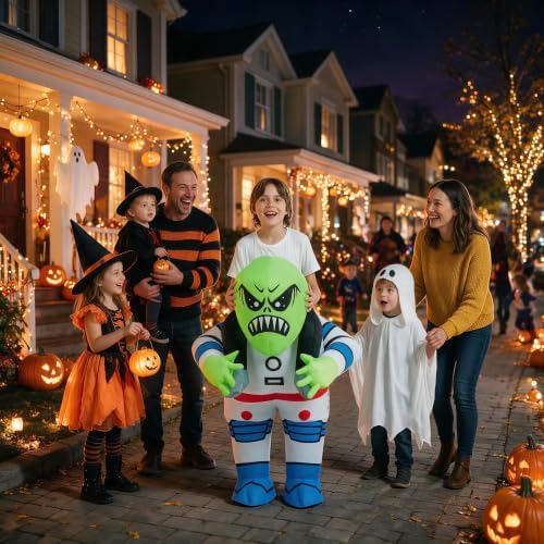 One Casa Inflatable Alien Costume for Kids,Blow Up Halloween Suit